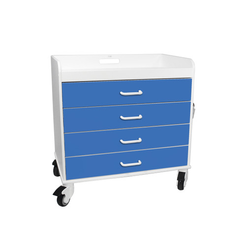 Extra Wide Compact Cart with Global Blue Drawers-TRIPPNT 51131