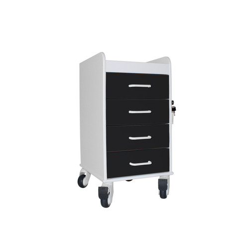 White Compact Cart with Black Drawers-TRIPPNT 51146