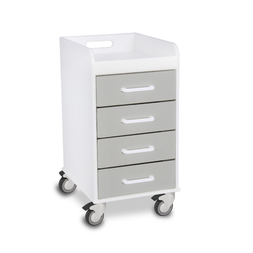 White Compact Cart with Dolphin Gray Drawers-TRIPPNT 52908