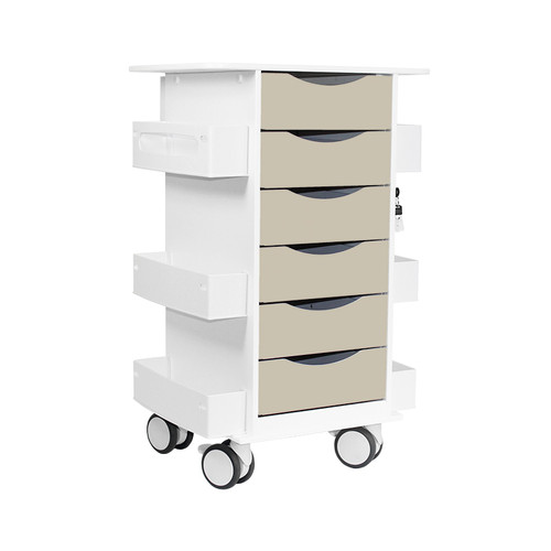 Core 6D Cart with Almond Beige Drawers-TRIPPNT 53464