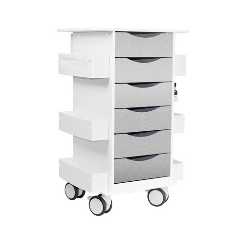 Core 6D Cart with Silver Metallic Drawers-TRIPPNT 53465