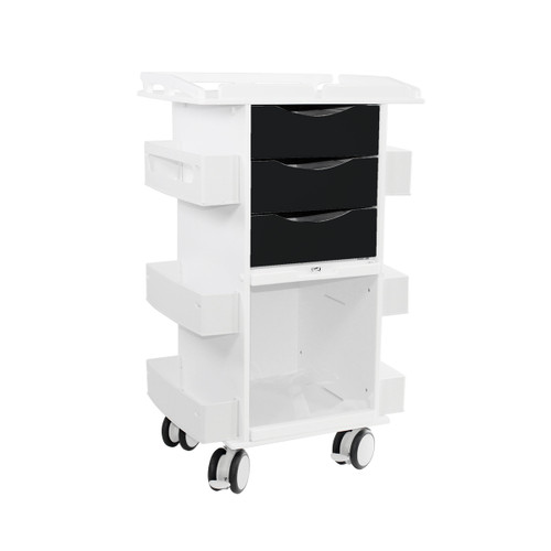 Core DX Cart with Black Drawers Drawers, Sliding Door, and Railtop-TRIPPNT 53516