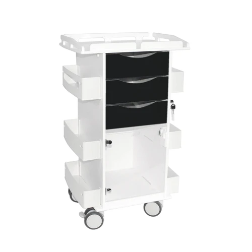 Core DX Cart with Black Drawers Drawers, Hinged Door, and Railtop-TRIPPNT 53541