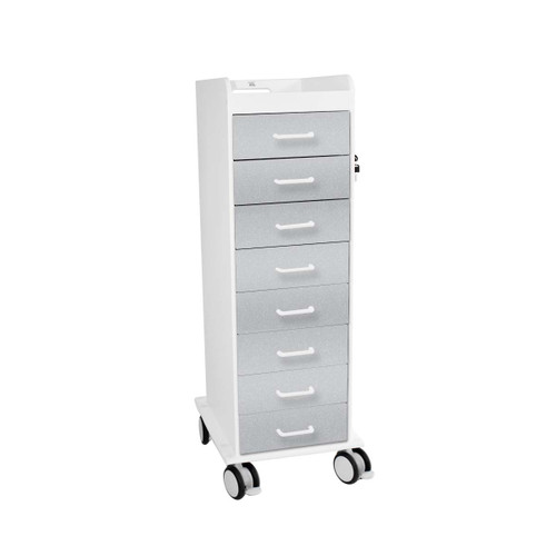 TL 8D Cart with Silver Metallic Drawers-TRIPPNT 53579