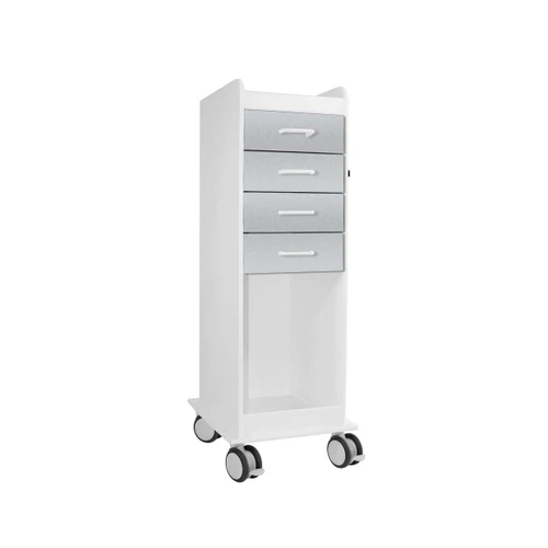 TL 4D Cart with Silver Metallic Drawers-TRIPPNT 53584