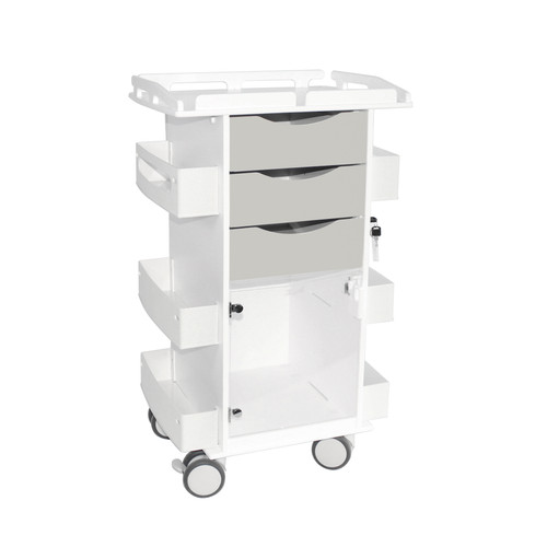 Core DX Cart with Dolphin Gray Drawers, Hinged Door, and Railtop-TRIPPNT 53590
