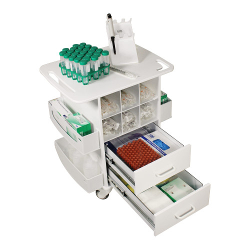 Core Cart with White Drawers and Pipette Slots-TRIPPNT 53602