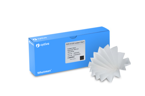 Whatman Grade 520A ½ Qualitative Filter Paper Folded (Prepleated), 500 mm, 100/pk-CYTIVA 10331456