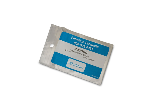 Whatman Polyester Drain Disc, 10 mm, PE, membrane filter accessories, 100/pk-CYTIVA 230300