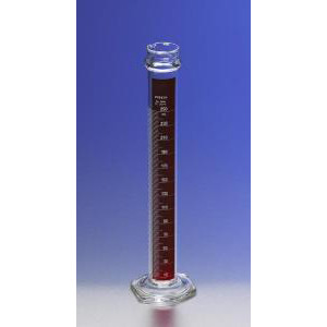 PYREX® Lifetime Red Single Metric Scale TC Graduated Cylinder-CGW 3046-250