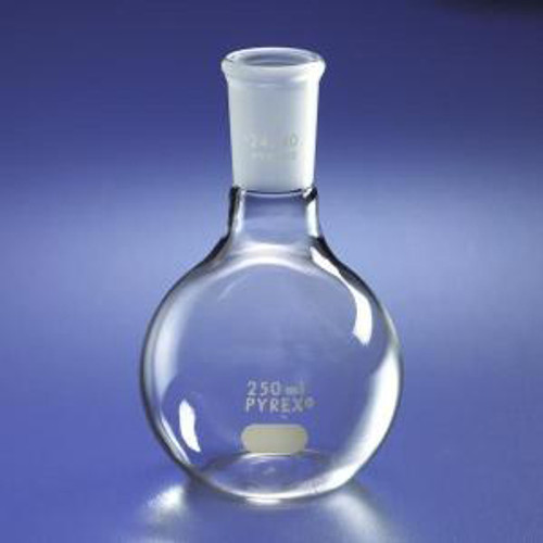 PYREX® Flat Bottom Boiling Flasks with 24/40 TS Short Neck-CGW 4100-125