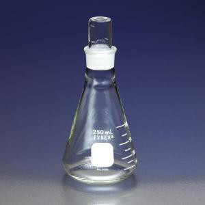 PYREX 250mL Narrow Mouth Erlenmeyer Flask with PYREX Standard Taper Stopper-CGW 5020-250