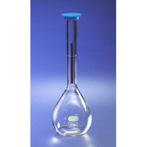 PYREX 100mL Class A Lifetime Red Volumetric Flask with Polyethylene Snap-Cap-CGW 5600-100