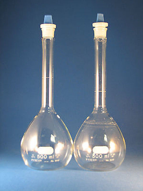 PYREX® Class A Volumetric Flasks w/Polyethylene Stopper-CGW 5642-10