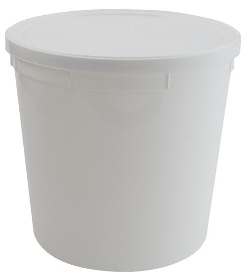Container w Lid White, HDPE 165oz-DYL 454445
