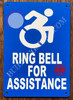 ring bell for assistance sign