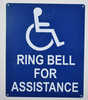 Wireless Doorbell for office / restaurant and commercial use- No Battery Required + ada sign ring bell for assistance SIGN 10x12