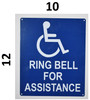 Wireless Doorbell for office / restaurant and commercial use- No Battery Required + ada sign ring bell for assistance SIGN 10x12