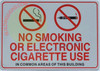 NO SMOKING ELECTRONIC CIGARETTE SIGN