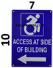 ACCESS AT LEFT SIDE OF BUILDING -  The Pour Tous Blue LINE