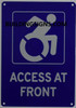 ACCESS AT FRONT SIGN-  The Pour Tous Blue LINE
