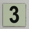 Glow in dark Number 3 sign The Liberty Line