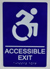 ACCESSIBLE EXIT Sign -Tactile Signs ADA-Compliant Sign.  -Tactile Signs  The Sensation line Ada sign