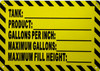 Signage  TANK DATA