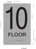 Signage  Black Floor number  -Tactile Graphics Grade 2 Braille Text with raised letters