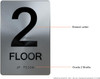 FLOOR NUMBER  Tactile Graphics Grade 2 Braille Text with raised letters  Sign