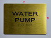 WATER PUMP Sign -Tactile Signs Tactile Signs