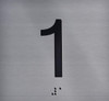 Elevator JAMB Plate with Braille - Elevator Floor Number Brush SILVER Sign