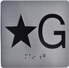 Signage  Elevator JAMB Plate with Braille - Elevator Floor Number Brush SILVER