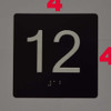 Sign Elevator JAMB Plate with Braille - Elevator Floor Number BLACK