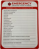 Emergency Important Phone Numbers - in Case of Emergency Fridge Magnet with Marker Signage