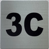 Apartment number 3C signage