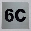 Apartment number 6C sign