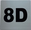 Apartment number 8D signage