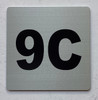 Apartment number 9C sign