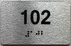 apt number sign silver 102