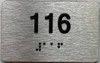 apt number sign silver 116