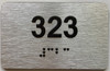 apt number sign silver 323