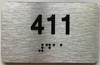 apartment number 411 sign