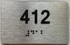 apt number sign silver 412