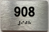 apt number sign silver 908