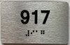 apt number sign silver 917