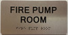 apt number sign silver FIRE PUMP ROOM
