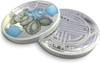Sign BUILDINGS.COM ONE (1) JUST for You -The GIFT BEAR -BLUE LOVE 1OZ 999 Silver Colorized Round