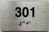 Sign Apartment number  - Unit number  / Suite number  comes with Raised letters & Grade 2 Braille - Includes Red Adhesive pad for Easy Installation - The park Ave Line (Apt 301)