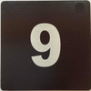 Sign Apartment number 9  - UNIT NUMBER 9 /SUITE 9  (BLACK, DOUBLE SIDED TAPE) -Broadway Line